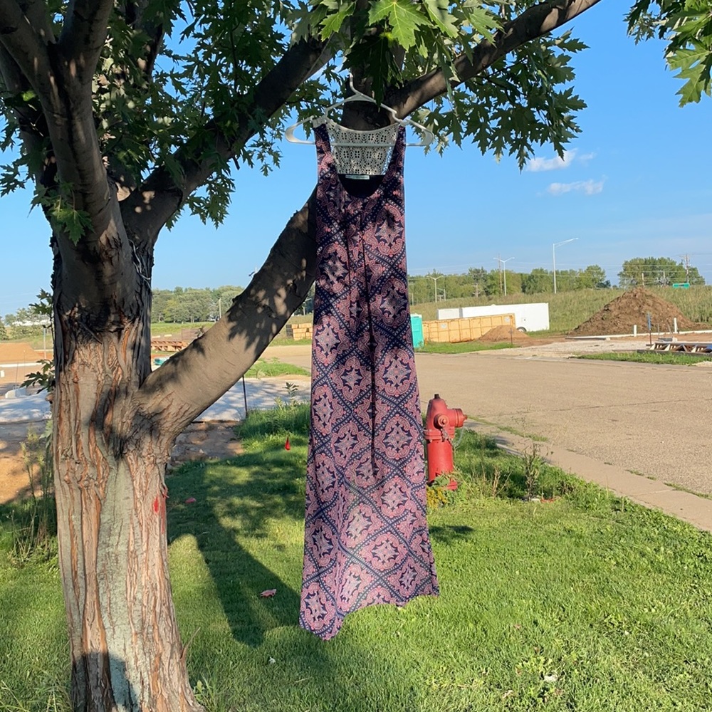 Maurices Maxi Dress with Crocheted Back